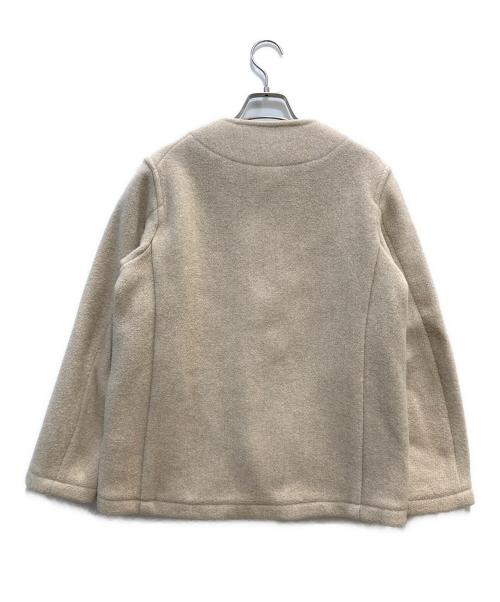 DANTON（ダントン）DANTON (ダントン) WOOL MOSSER ノーカラージャケット ベージュ サイズ:Sの古着・服飾アイテム