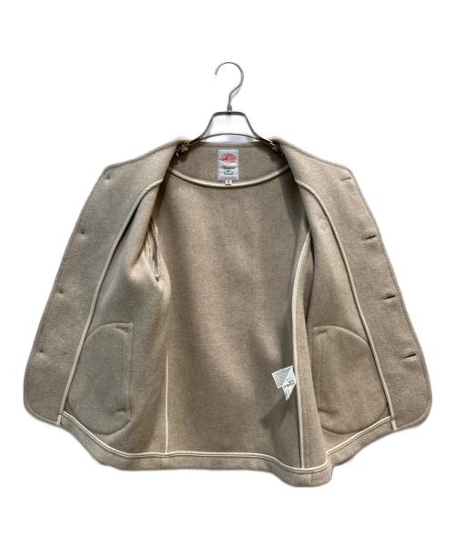 DANTON（ダントン）DANTON (ダントン) WOOL MOSSER ノーカラージャケット ベージュ サイズ:Sの古着・服飾アイテム