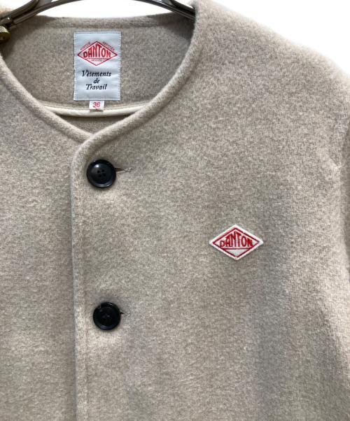 DANTON（ダントン）DANTON (ダントン) WOOL MOSSER ノーカラージャケット ベージュ サイズ:Sの古着・服飾アイテム
