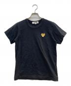 PLAY COMME des GARCONSプレイコムデギャルソン）の古着「ゴールド・ハートワッペン・Tシャツ」｜ブラック