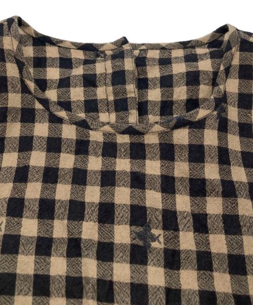 maison de soil（メゾンドソイル）maison de soil (メゾンドソイル) チェックウールワンピース ブラウン サイズ:2の古着・服飾アイテム