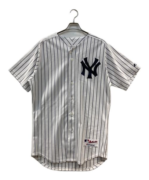 Majestic（マジェスティック）Majestic (マジェスティック) ヤンキース オーセンティックゲームシャツ 背番号 55 ホワイト サイズ:44の古着・服飾アイテム