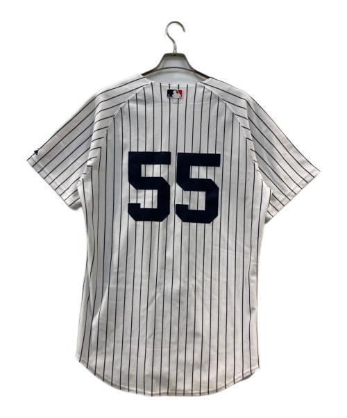 Majestic（マジェスティック）Majestic (マジェスティック) ヤンキース オーセンティックゲームシャツ 背番号 55 ホワイト サイズ:44の古着・服飾アイテム