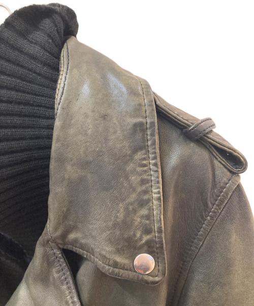 Jean Paul GAULTIER（ジャンポールゴルチェ）Jean Paul GAULTIER (ジャンポールゴルチェ) LINDEX ライダースジャケット グリーン サイズ:38の古着・服飾アイテム