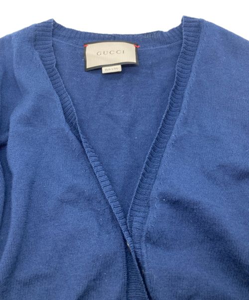 GUCCI（グッチ）GUCCI (グッチ) Vネックカーディガン ネイビー サイズ:Lの古着・服飾アイテム