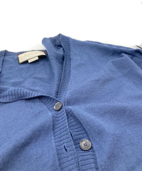GUCCI（グッチ）GUCCI (グッチ) Vネックカーディガン ネイビー サイズ:Lの古着・服飾アイテム