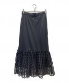 mariaマリア）の古着「PUNCHING MESH CODE FRILL SKIRT」｜ブラック