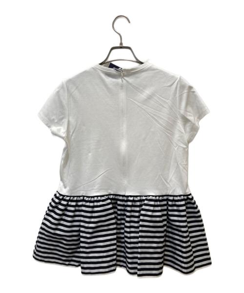 BORDERS at BALCONY（ボーダーズアットバルコニー）BORDERS at BALCONY (ボーダーズアットバルコニー) PEPLUM TEE BLACK ホワイト サイズ:36 未使用品の古着・服飾アイテム