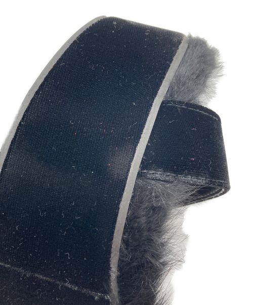 FABIO RUSCONI（ファビオルスコーニ）FABIO RUSCONI (ファビオルスコーニ) ベロアサンダル ブラック サイズ:37の古着・服飾アイテム