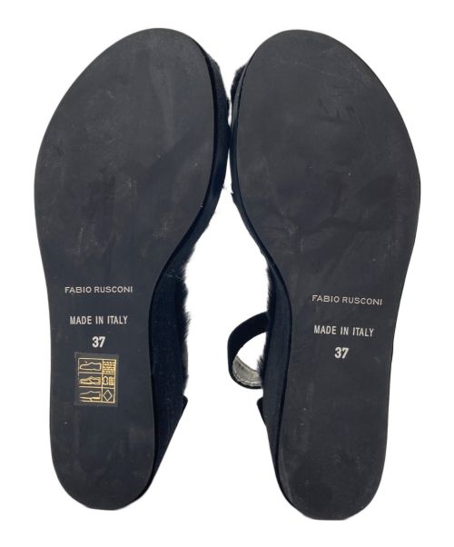 FABIO RUSCONI（ファビオルスコーニ）FABIO RUSCONI (ファビオルスコーニ) ベロアサンダル ブラック サイズ:37の古着・服飾アイテム