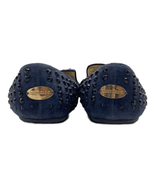 JIMMY CHOO（ジミーチュウ）JIMMY CHOO (ジミーチュウ) スタッズスリッポン ネイビー サイズ:37の古着・服飾アイテム