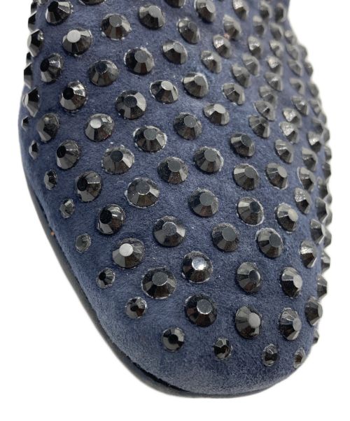JIMMY CHOO（ジミーチュウ）JIMMY CHOO (ジミーチュウ) スタッズスリッポン ネイビー サイズ:37の古着・服飾アイテム