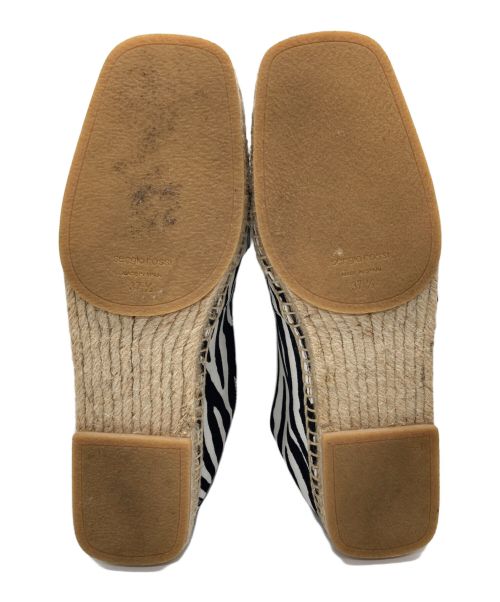 sergio rossi（セルジオロッシ）sergio rossi (セルジオロッシ) ゼブラ柄 エスパドリーユ ホワイト サイズ:37 1/2の古着・服飾アイテム