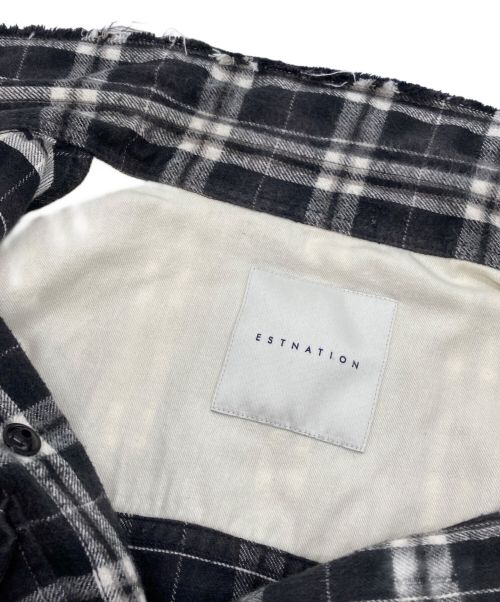 ESTNATION（エストネーション）ESTNATION (エストネーション) ネルシャツ ブラック×グレー サイズ:Mの古着・服飾アイテム