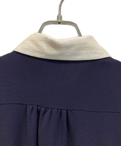 CORCOVADO（コルコバード）CORCOVADO (コルコバード) Hi-twist Double Cloth シャツドレス ネイビー×ホワイト サイズ:38の古着・服飾アイテム