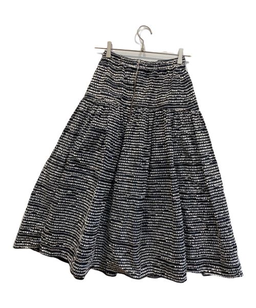 SHE TOKYO（シートーキョー）SHE Tokyo (シートーキョー) マギーフリンジボーダースカート ブラック サイズ:XSの古着・服飾アイテム