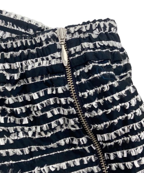 SHE TOKYO（シートーキョー）SHE Tokyo (シートーキョー) マギーフリンジボーダースカート ブラック サイズ:XSの古着・服飾アイテム