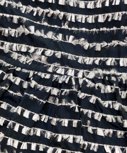 SHE TOKYO（シートーキョー）SHE Tokyo (シートーキョー) マギーフリンジボーダースカート ブラック サイズ:XSの古着・服飾アイテム