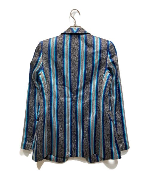 EMPORIO ARMANI（エンポリオアルマーニ）EMPORIO ARMANI (エンポリオアルマーニ) テーラードジャケット グレー×ブルー サイズ:1の古着・服飾アイテム