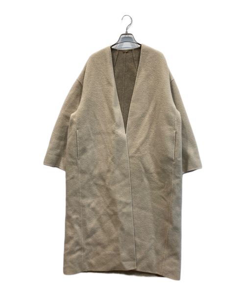MUSE（ミューズ）MUSE (ミューズ) カシミヤブレンドノーカラーコート ベージュ サイズ:-の古着・服飾アイテム