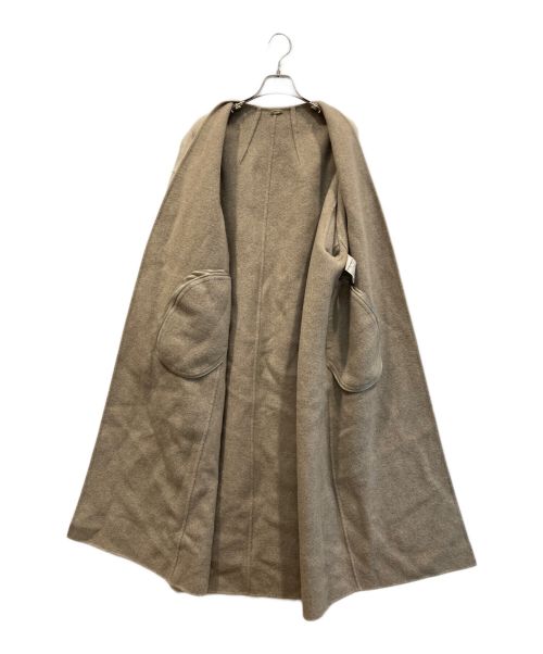 MUSE（ミューズ）MUSE (ミューズ) カシミヤブレンドノーカラーコート ベージュ サイズ:-の古着・服飾アイテム