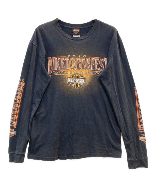 HARLEY-DAVIDSON（ハーレーダビッドソン）HARLEY-DAVIDSON (ハーレーダビッドソン) プリントカットソー ブラック サイズ:Lの古着・服飾アイテム