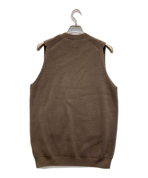 BATONER（バトナ―）BATONER (バトナ―) 2021AW SIGNATURE RIB V-NECK VEST ブラウン サイズ:Mの古着・服飾アイテム