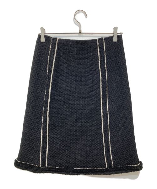 PRADA（プラダ）PRADA (プラダ) ツイードスカート ブラック サイズ:UK40の古着・服飾アイテム