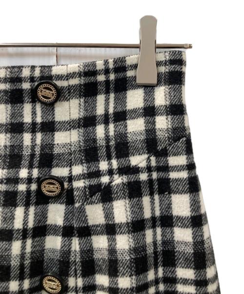 HER LIP TO（ハーリップトゥ）Her lip to (ハーリップトゥ) Over Check Wool-Blend Skirt ホワイト×ブラック サイズ:Sの古着・服飾アイテム