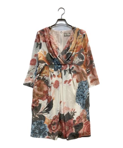 Diagram GRACE CONTINENTAL（ダイアグラム グレースコンチネンタル）Diagram GRACE CONTINENTAL (ダイアグラム グレースコンチネンタル) 総柄ワンピース ブラウン サイズ:2の古着・服飾アイテム