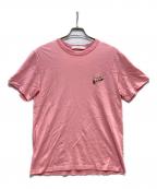 maison kitsuneメゾンキツネ）の古着「ホットドッグ フォックス クルーネック Tシャツ」｜ピンク