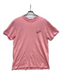 maison kitsune（メゾンキツネ）の古着「ホットドッグ フォックス クルーネック Tシャツ」｜ピンク
