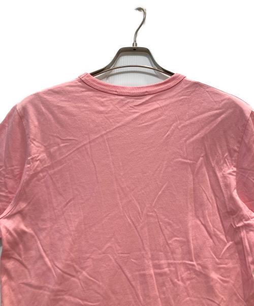 maison kitsune（メゾンキツネ）MAISON KITSUNE (メゾンキツネ) ホットドッグ フォックス クルーネック Tシャツ ピンク サイズ:Ｓの古着・服飾アイテム