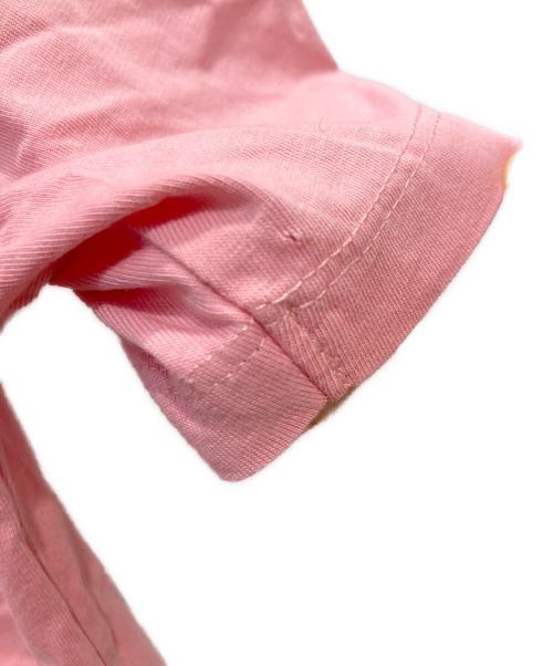 maison kitsune（メゾンキツネ）MAISON KITSUNE (メゾンキツネ) ホットドッグ フォックス クルーネック Tシャツ ピンク サイズ:Ｓの古着・服飾アイテム