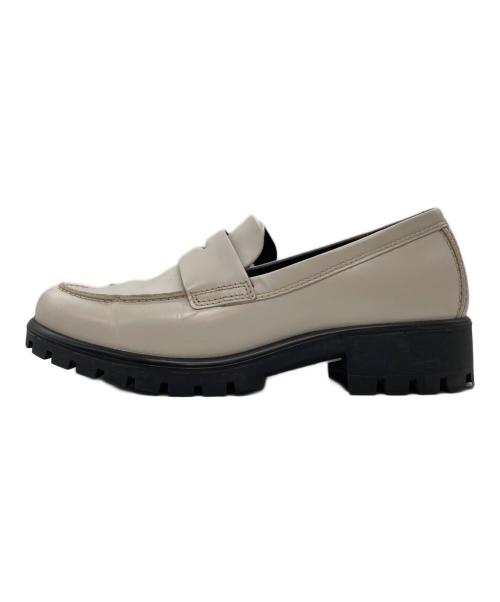 ECCO（エコー）ECCO (エコー) MOC-TOE PENNY LOAFER ホワイト サイズ:24cmの古着・服飾アイテム