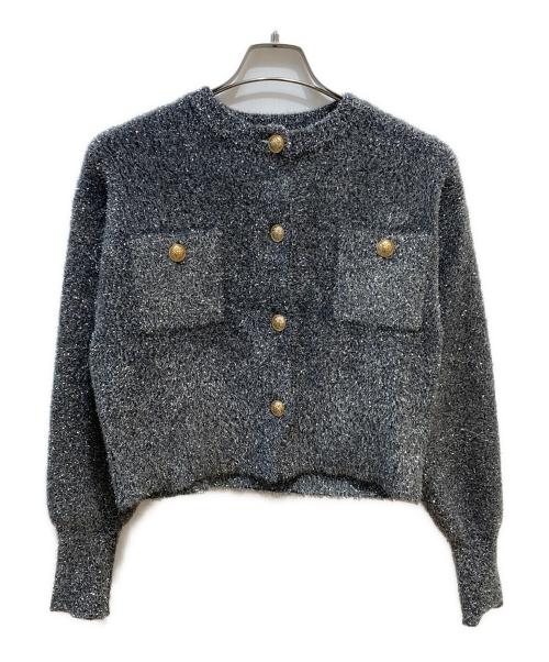 ARPEGE STORY（アルページュストーリー）Arpege story (アルページュストーリー) ラメニットジャケット グレー サイズ:2の古着・服飾アイテム