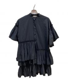 UNITED ARROWS TOKYO（ユナイテッドアローズトウキョウ）の古着「イレギュラーフリル ワンピース」｜ブラック