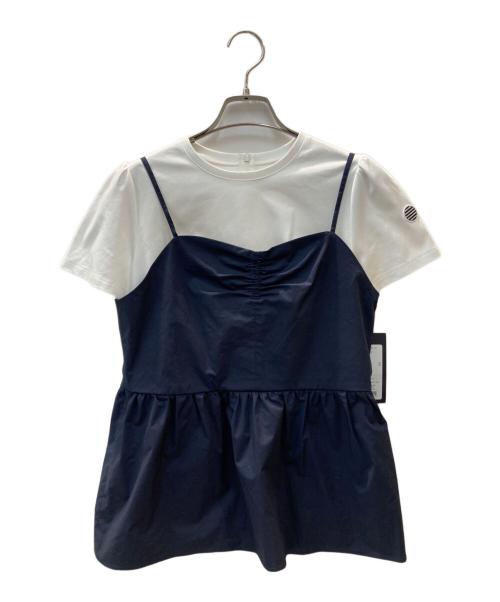 BORDERS at BALCONY（ボーダーズアットバルコニー）BORDERS AT BALCONY (ボーダーズアットバルコニー) ＰＥＰＬＵＭ ＳＨＩＲＴ ＴＥＥ ＴＯＰ ネイビー サイズ:36 未使用品の古着・服飾アイテム