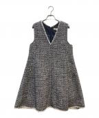 Apuweiser-richeアプワイザーリッシェ）の古着「フレアツイードジャンスカ」｜ネイビー×ホワイト