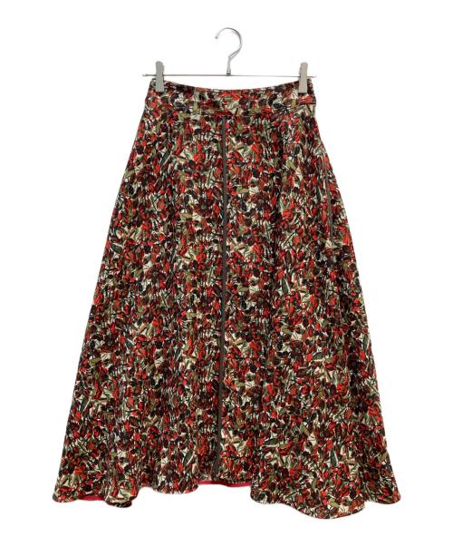 IENA（イエナ）IENA (イエナ) フラワー&レオパードスカート レッド サイズ:36の古着・服飾アイテム