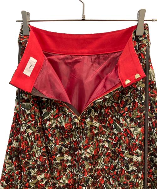 IENA（イエナ）IENA (イエナ) フラワー&レオパードスカート レッド サイズ:36の古着・服飾アイテム