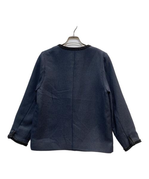 SLOBE IENA（スローブ イエナ）SLOBE IENA (スローブ イエナ) ツィードVネックノーカラージャケット ネイビー サイズ:FREEの古着・服飾アイテム