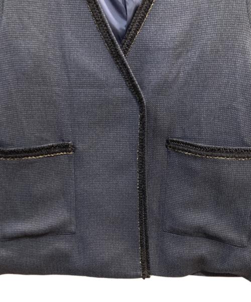 SLOBE IENA（スローブ イエナ）SLOBE IENA (スローブ イエナ) ツィードVネックノーカラージャケット ネイビー サイズ:FREEの古着・服飾アイテム