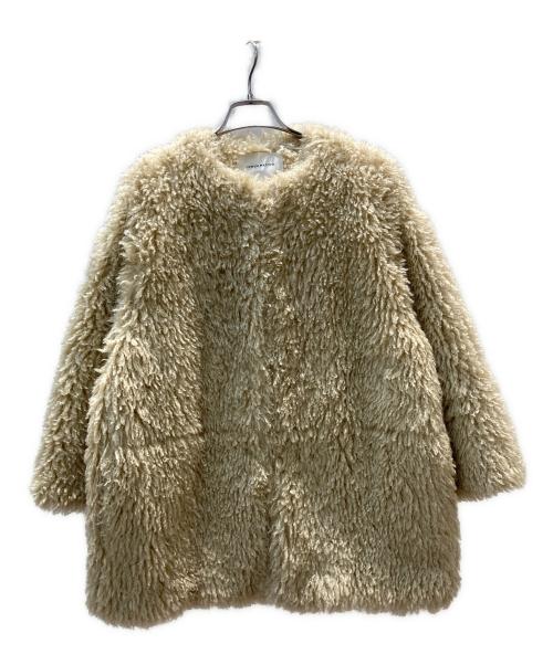 AEWEN MATOPH（イウエン マトフ）AEWEN MATOPH (イウエン マトフ) フェイクファーノーカラージャケット ベージュ サイズ:38の古着・服飾アイテム