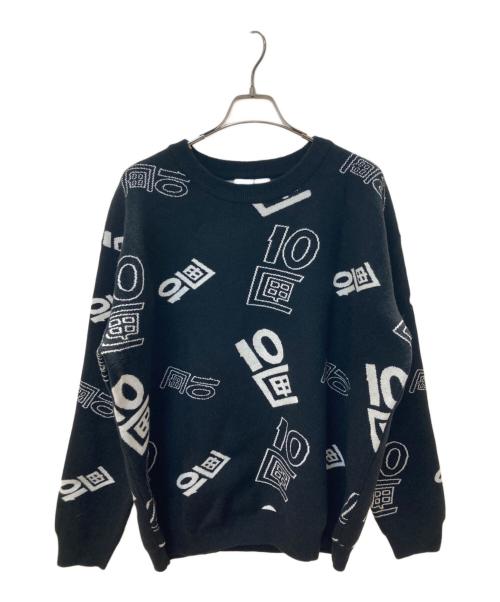 TENBOX（テンボックス）TENBOX (テンボックス) OG Logo Jacquard Sweater ブラック サイズ:M 未使用品の古着・服飾アイテム