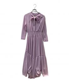 CORCOVADO（コルコバード）の古着「ウエストシャーリングボウタイワンピース」｜ピンク