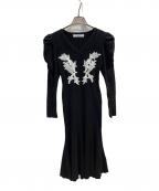 HER LIP TOハーリップトゥ）の古着「Lily Lace Knit Midi Dress」｜ブラック