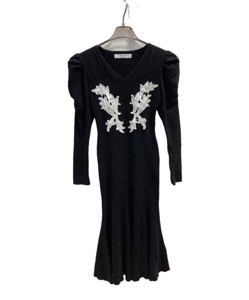 HER LIP TO（ハーリップトゥ）Her lip to (ハーリップトゥ) Lily Lace Knit Midi Dress ブラック サイズ:Sの古着・服飾アイテム