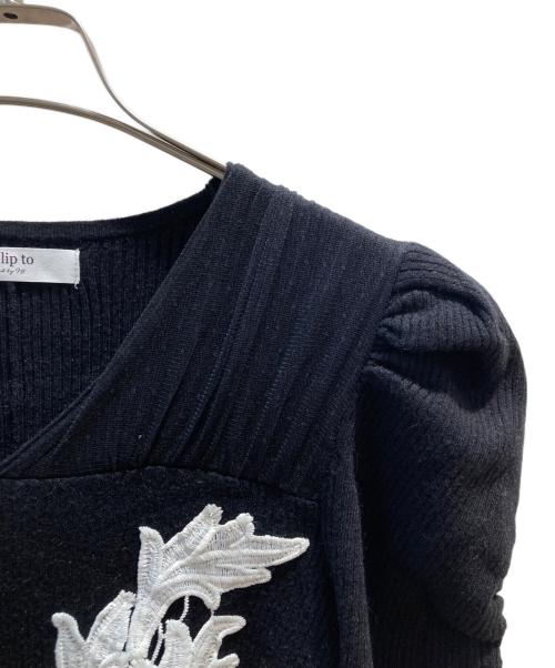 HER LIP TO（ハーリップトゥ）Her lip to (ハーリップトゥ) Lily Lace Knit Midi Dress ブラック サイズ:Sの古着・服飾アイテム