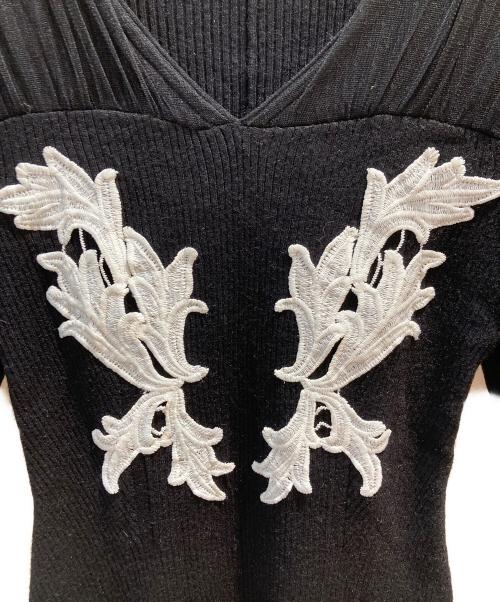 HER LIP TO（ハーリップトゥ）Her lip to (ハーリップトゥ) Lily Lace Knit Midi Dress ブラック サイズ:Sの古着・服飾アイテム